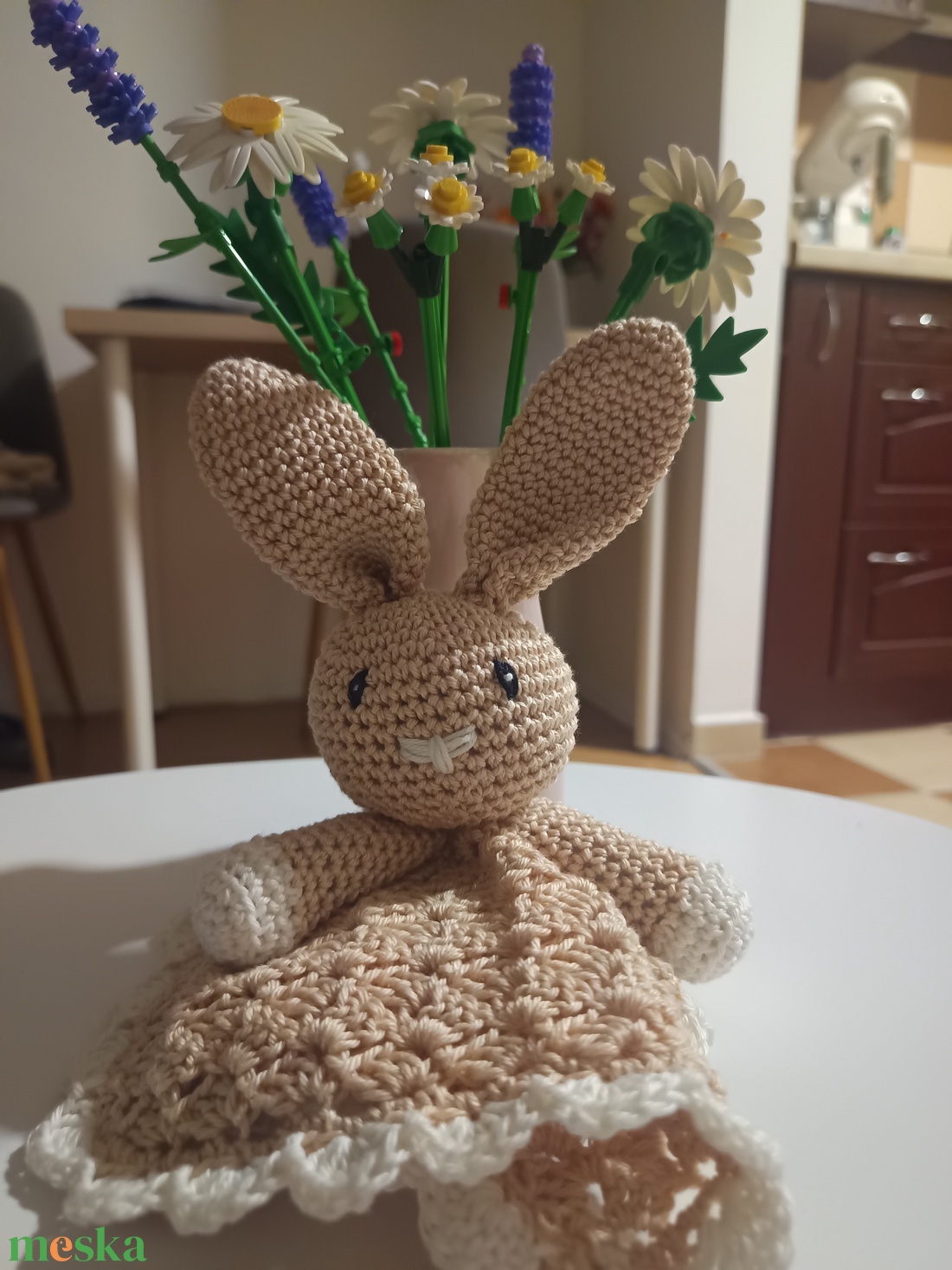 Horgolt alvóka  - baba - mama - baba játékok - szundikendő, alvóka - Meska.hu