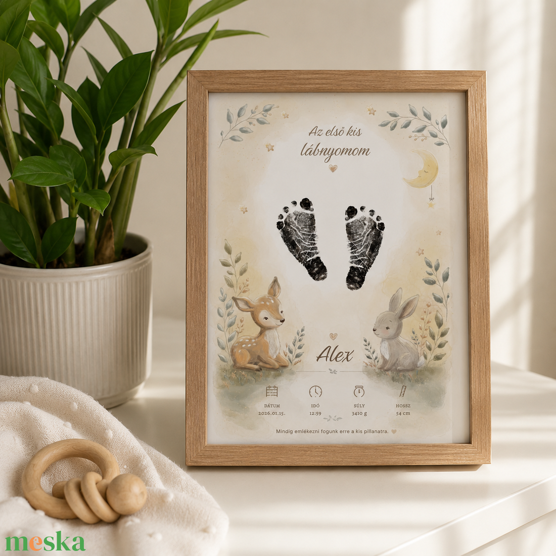 Egyedi baba lábnyom emlékposzter � Névre szóló újszülött ajándék � 3 db poszter + tintamentes szett - baba - mama - babaszoba dekoráció - babaposzter - Meska.hu