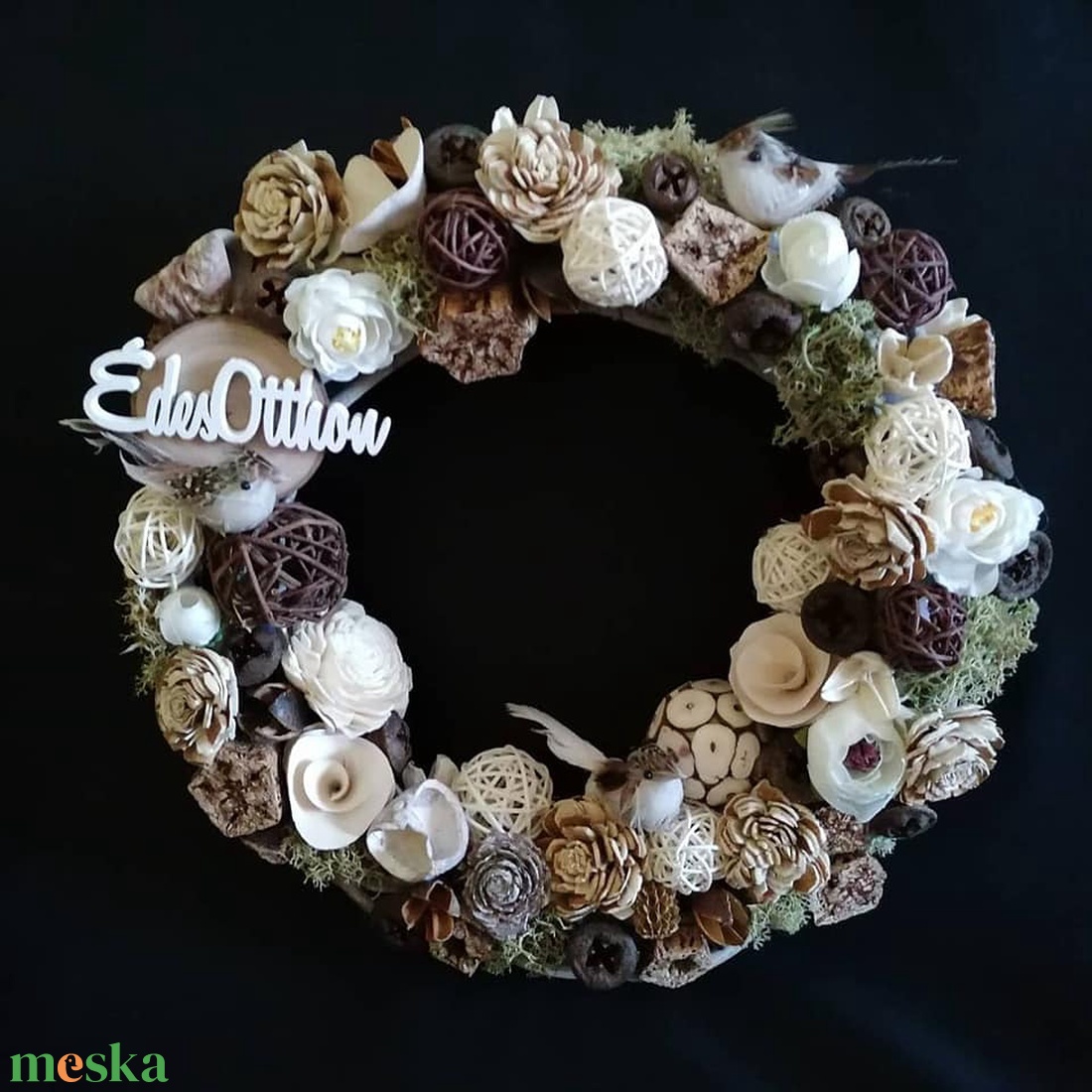 Őszi téli madárkás ajtókopogtató 30cm - otthon & életmód - dekoráció - Meska.hu Őszi téli madárkás ajtókopogtató 30cm - otthon & életmód - dekoráció - Meska.hu