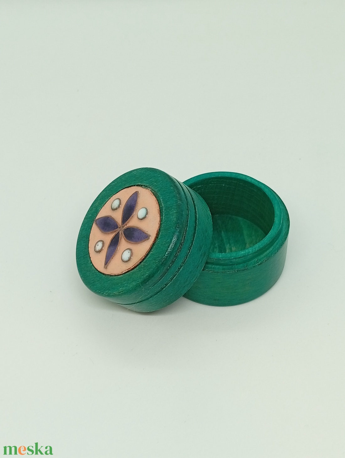 Gyűrűs fa ékszerdoboz-tűzzománc betéttel - ékszer - ékszertartó - ékszerdoboz - Meska.hu