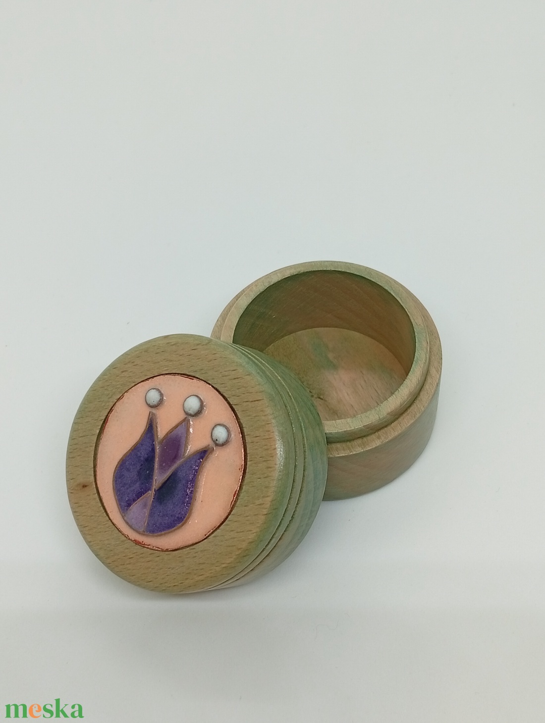 Tulipános fa  gyűrűs doboz-kézzel készített tűzzománccal - ékszer - ékszertartó - ékszerdoboz - Meska.hu