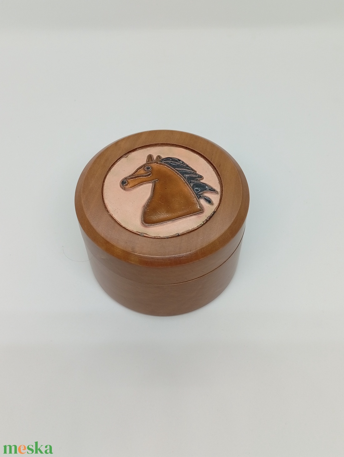 Fa ékszerdoboz-lovas tűzzománc betéttel - ékszer - ékszertartó - ékszerdoboz - Meska.hu
