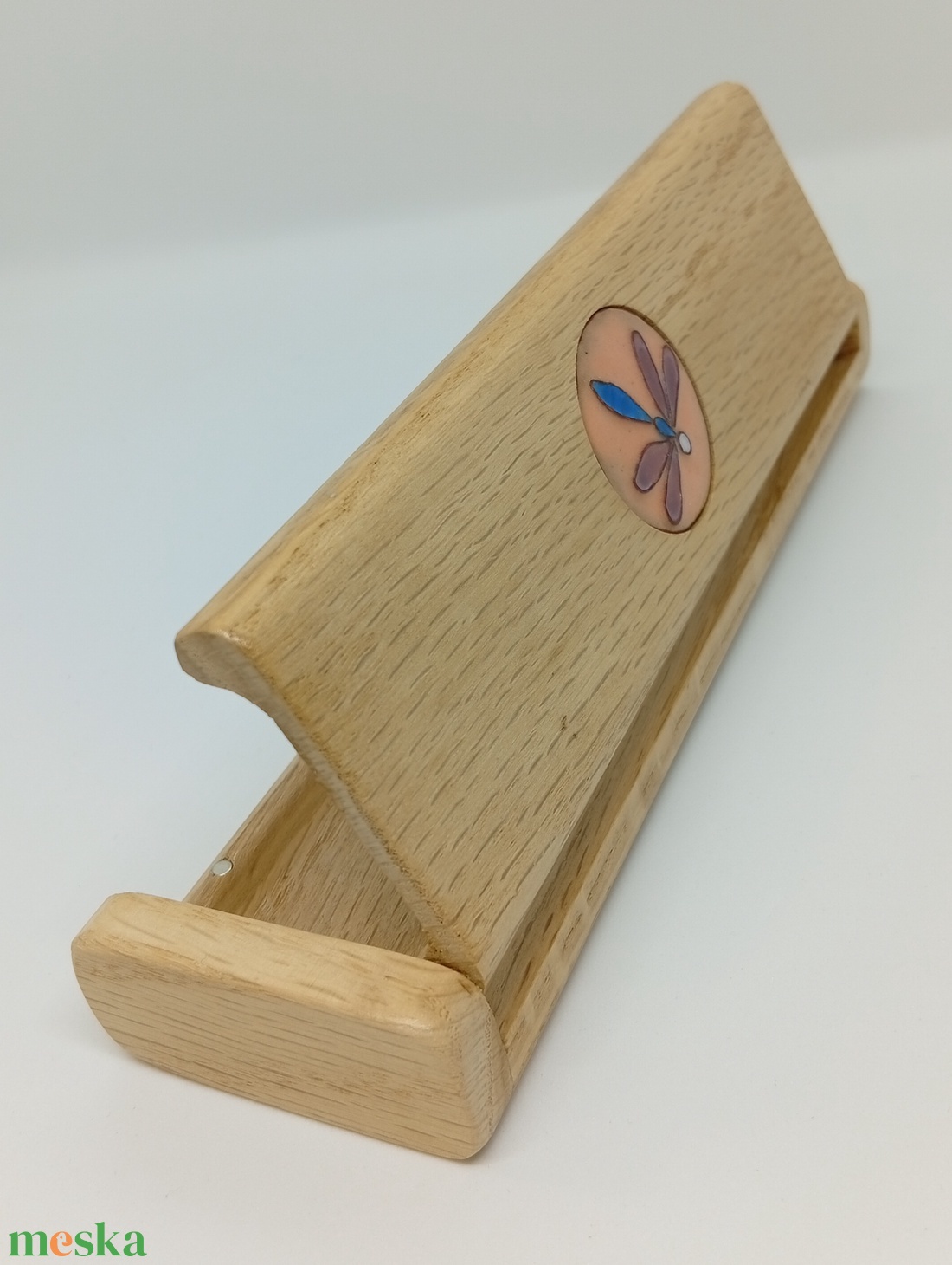 Szitakötő fa ceruzatartó -egyedi tűzzománc betéttel - otthon & életmód - papír, írószer - tolltartó & ceruzatekercs - Meska.hu