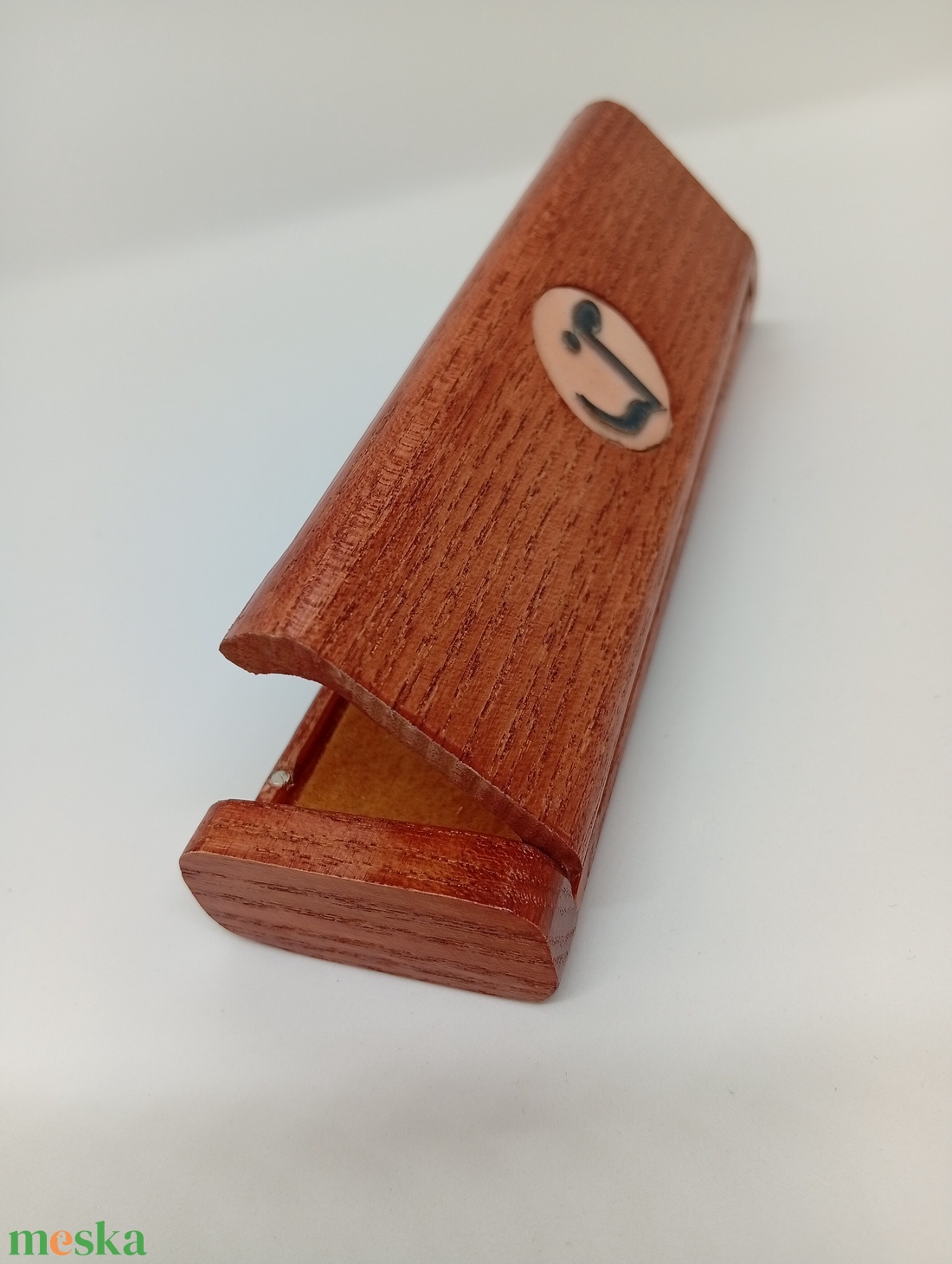 Fa tolltartó hagjegyes- tűzzománc betéttel - otthon & életmód - papír, írószer - tolltartó & ceruzatekercs - Meska.hu