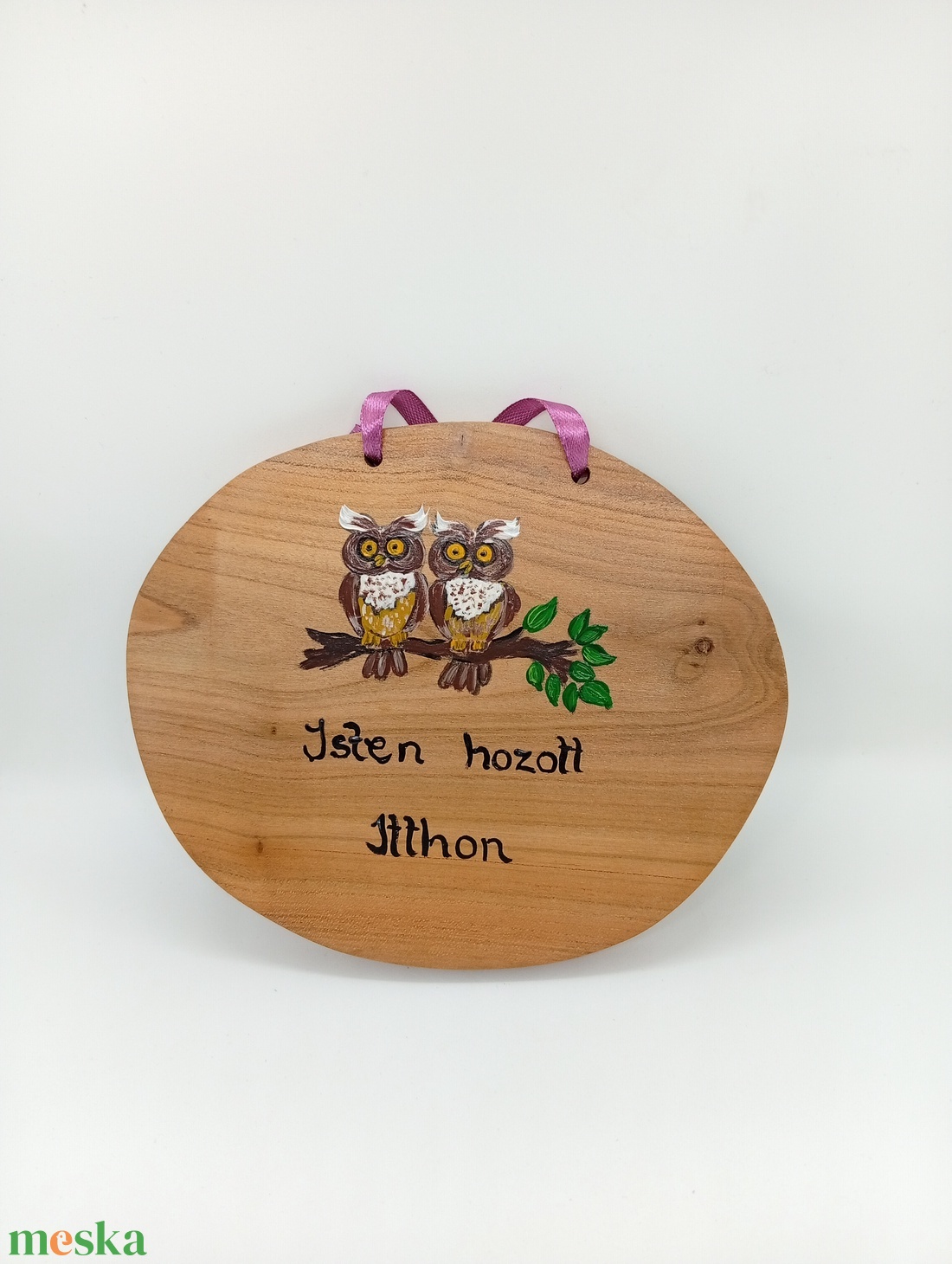 Bagolypár fa  kopogtató ajtótábla - otthon & életmód - dekoráció - kép & falikép - táblakép - Meska.hu