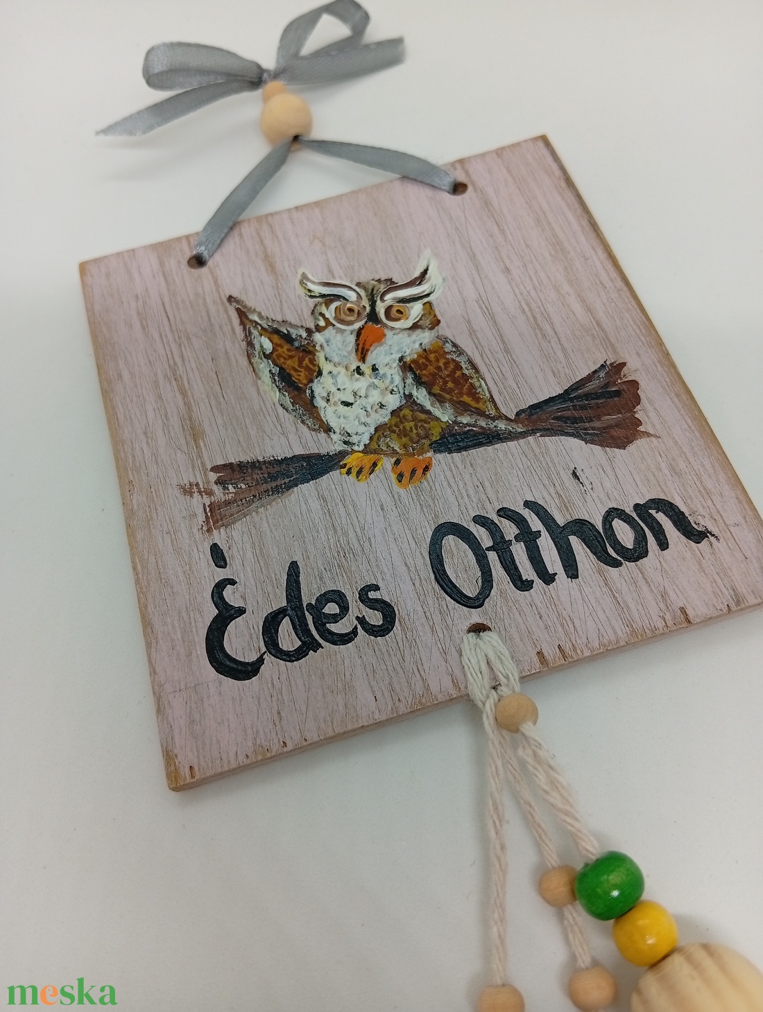 Bagoly kopogtató-ajtótábla fából - otthon & életmód - dekoráció - kép & falikép - táblakép - Meska.hu