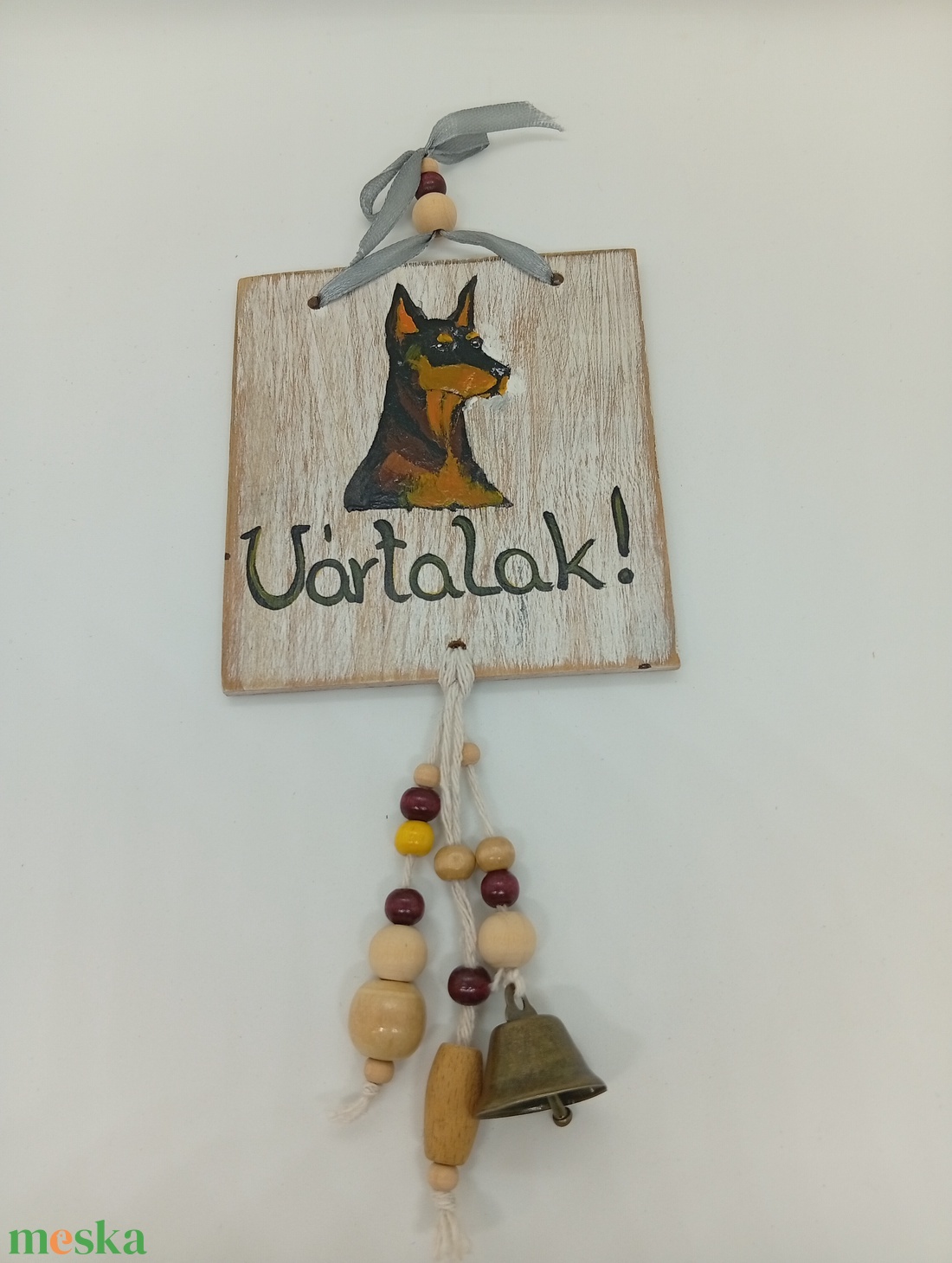 Kutyás fa kopogtató-ajtótábla  - otthon & életmód - dekoráció - kép & falikép - táblakép - Meska.hu