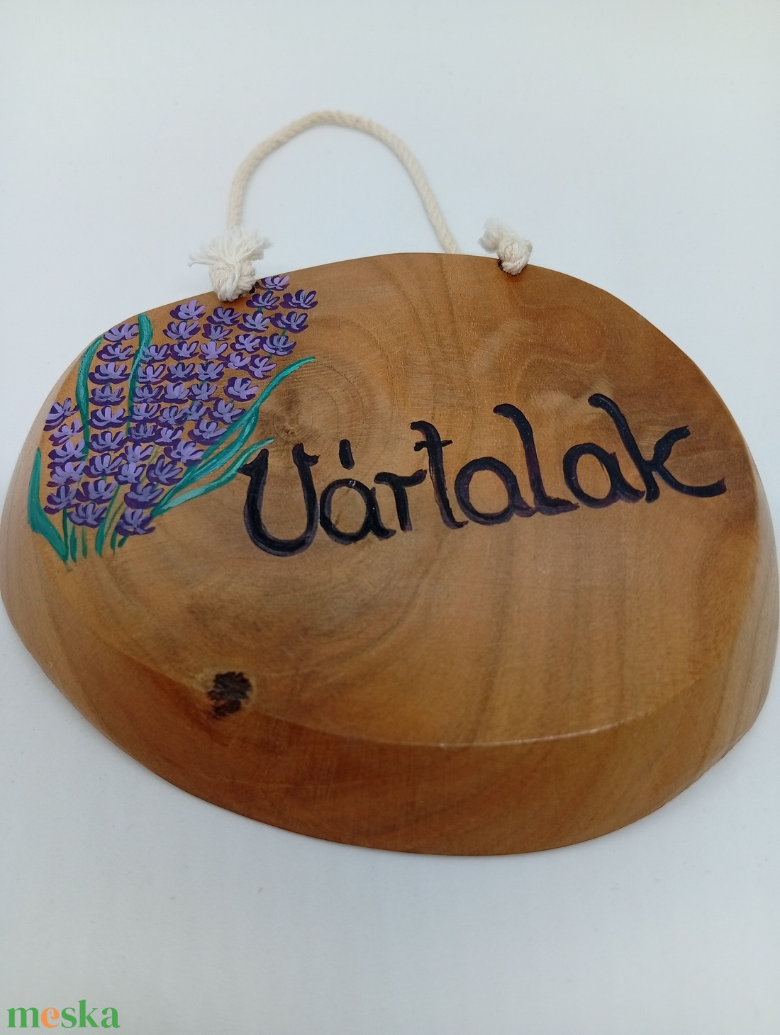 Fa ajtótábla -levendulákkal festett - otthon & életmód - dekoráció - kép & falikép - táblakép - Meska.hu