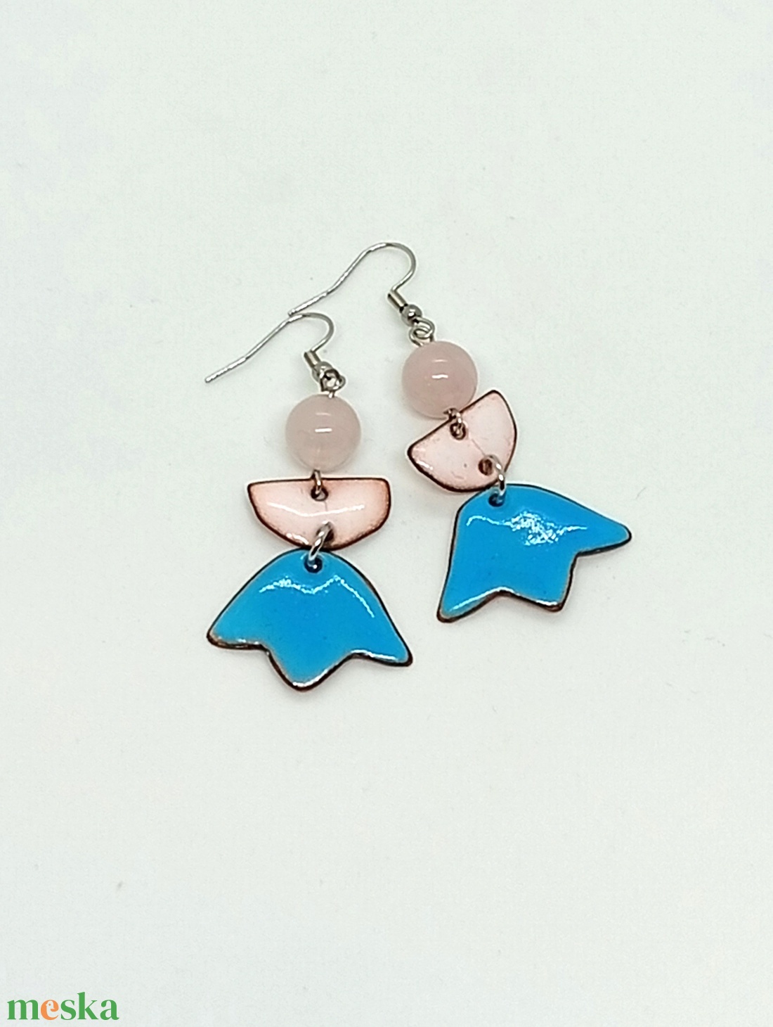  Fülbevaló tűzzománc - ékszer - fülbevaló - lógó fülbevaló - Meska.hu