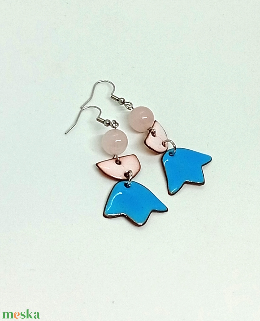  Fülbevaló tűzzománc - ékszer - fülbevaló - lógó fülbevaló - Meska.hu