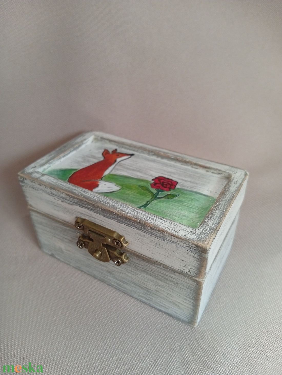 Róka és a rózsa pici kincses doboz - baba - mama - babaszoba dekoráció - gyerekszoba falmatrica - Meska.hu