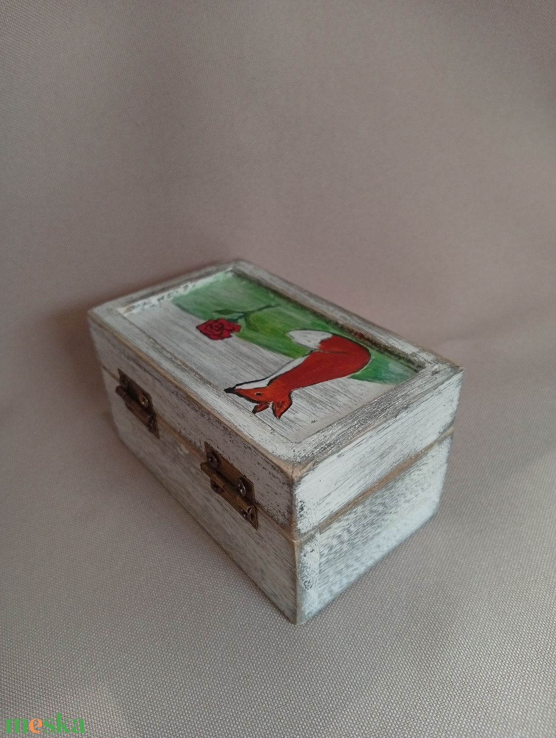 Róka és a rózsa pici kincses doboz - baba - mama - babaszoba dekoráció - gyerekszoba falmatrica - Meska.hu