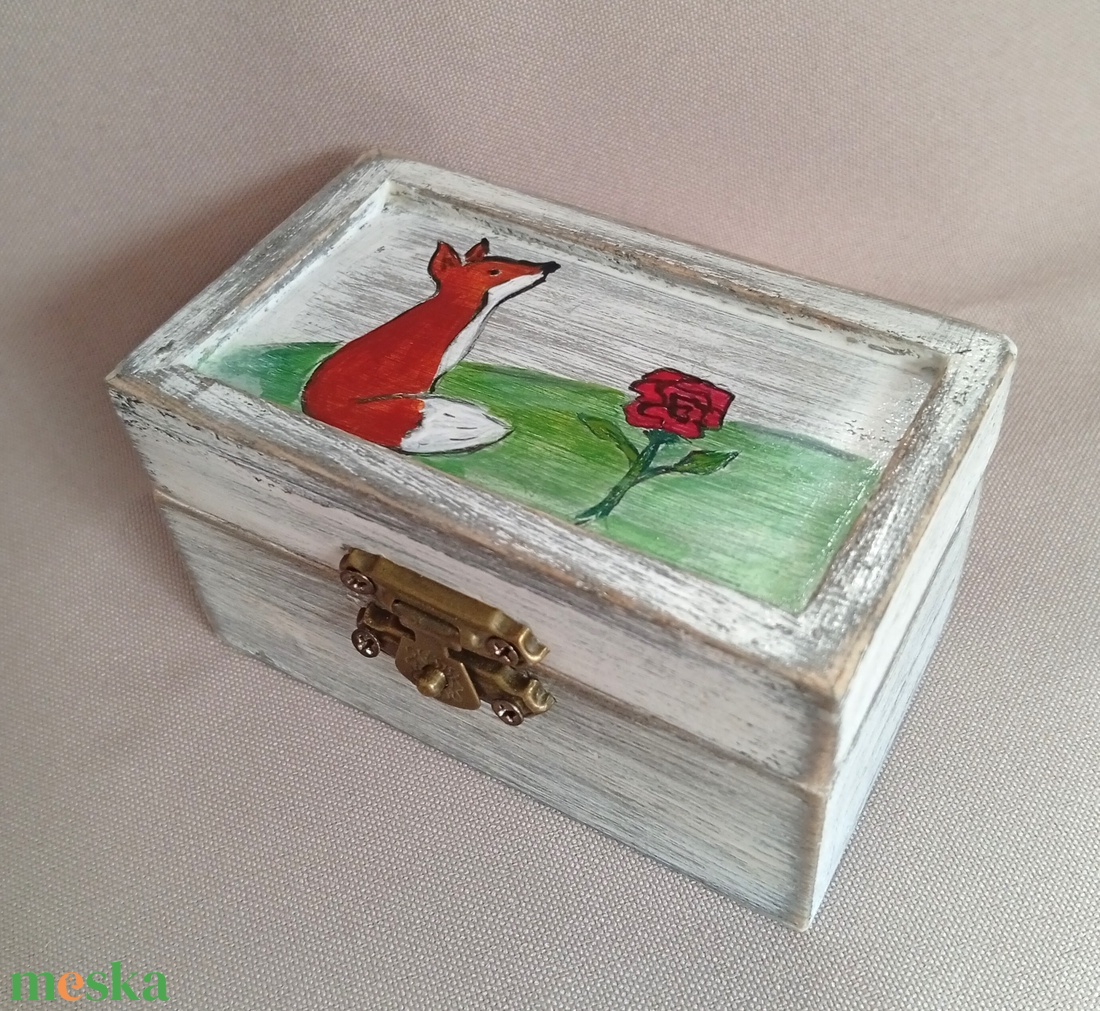 Róka és a rózsa pici kincses doboz - baba - mama - babaszoba dekoráció - gyerekszoba falmatrica - Meska.hu