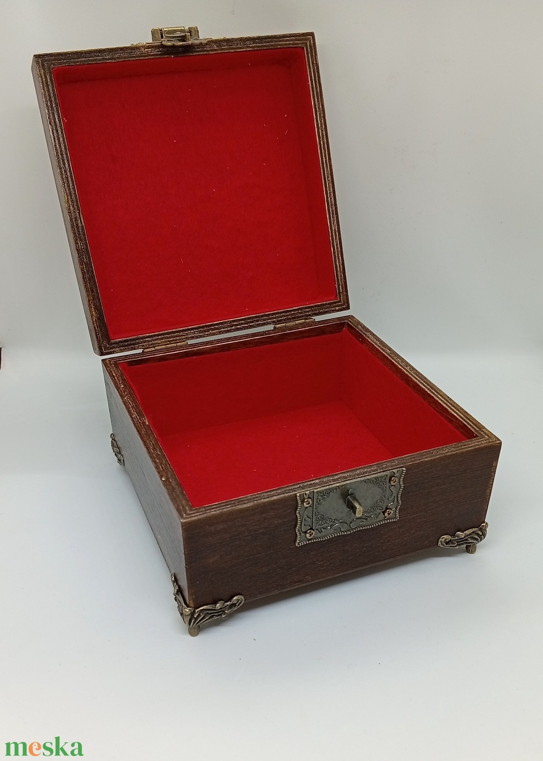 Erdei házikós tűzzománc fa doboz - otthon & életmód - dekoráció - asztal és polc dekoráció - díszdoboz - Meska.hu