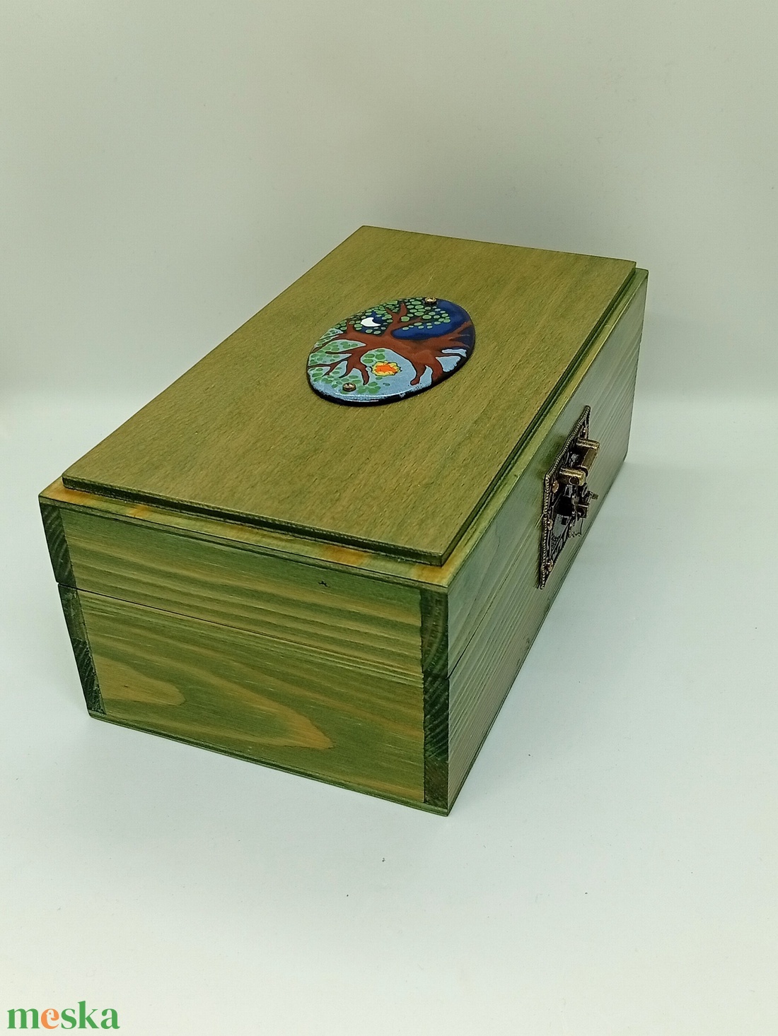 Életfa tűzzománc fa doboz - ékszer - ékszertartó - ékszerdoboz - Meska.hu