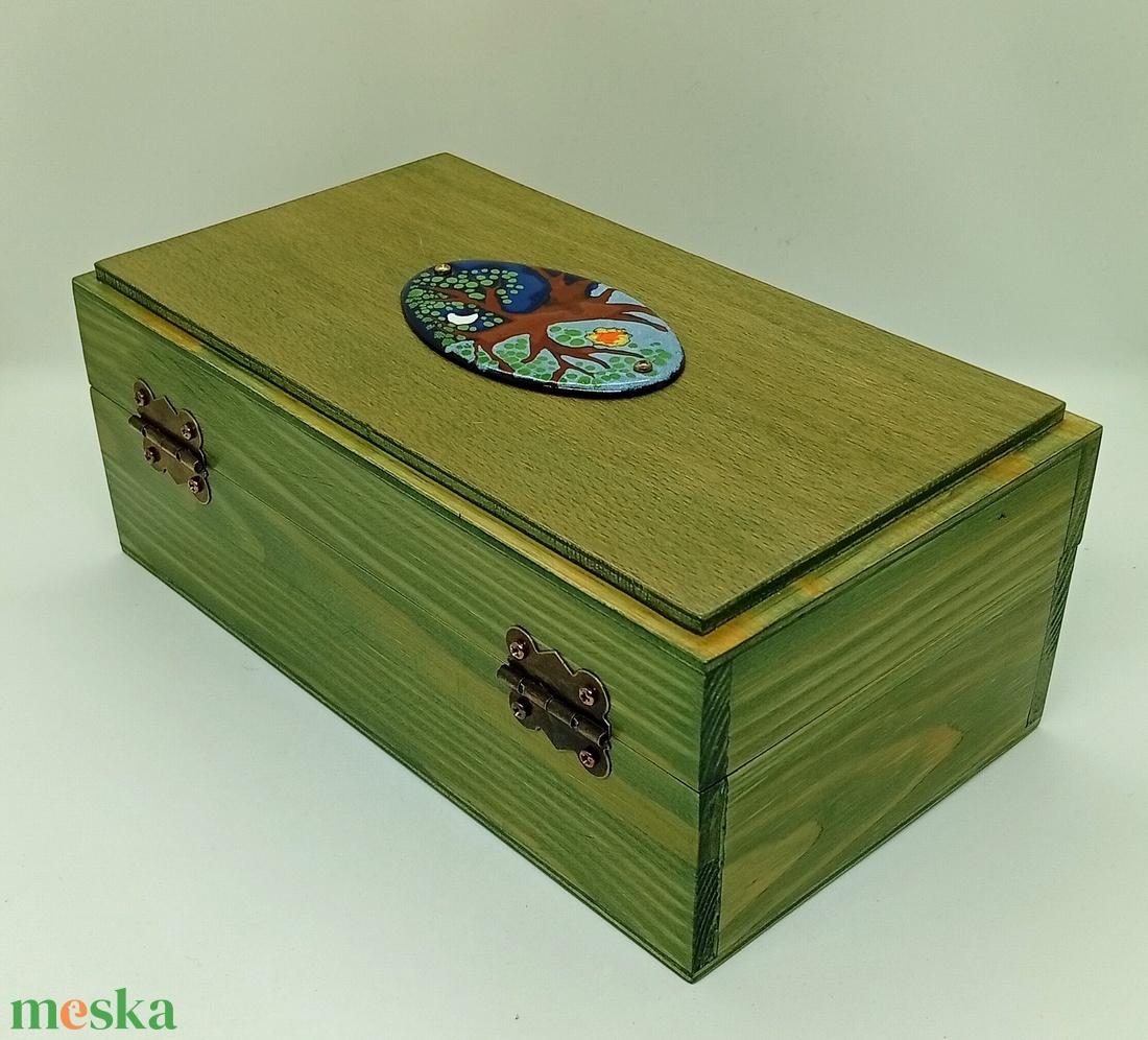 Életfa tűzzománc fa doboz - ékszer - ékszertartó - ékszerdoboz - Meska.hu