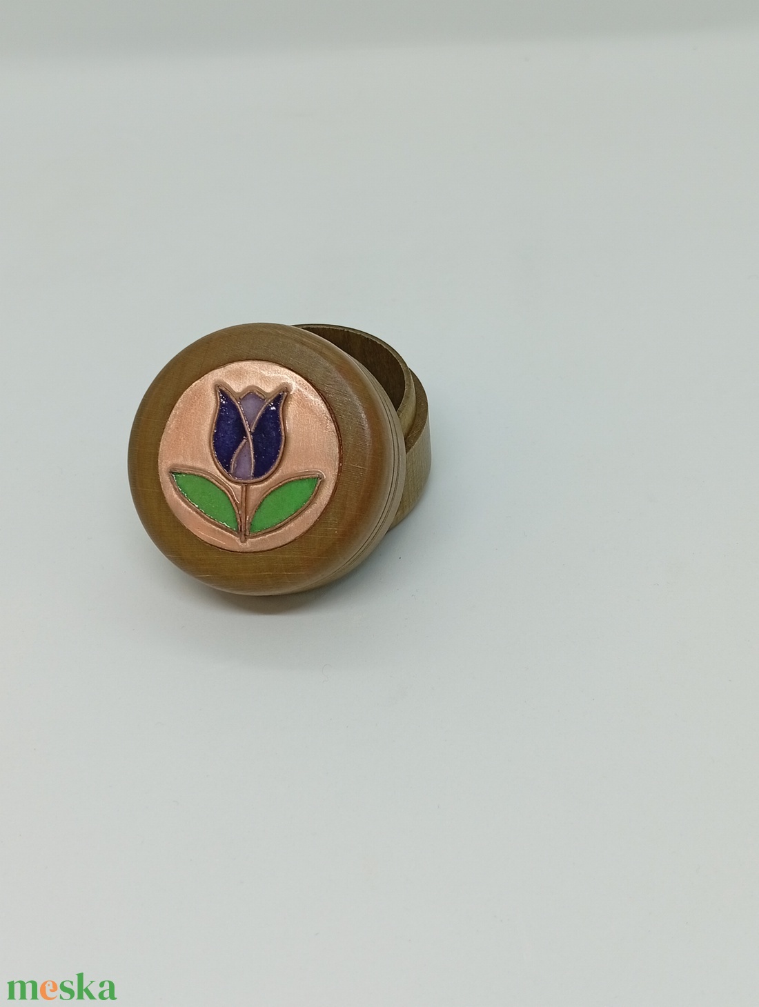 tulipános fa ékszeres szelence kézzel készített tűzzománccal - ékszer - ékszertartó - ékszerdoboz - Meska.hu
