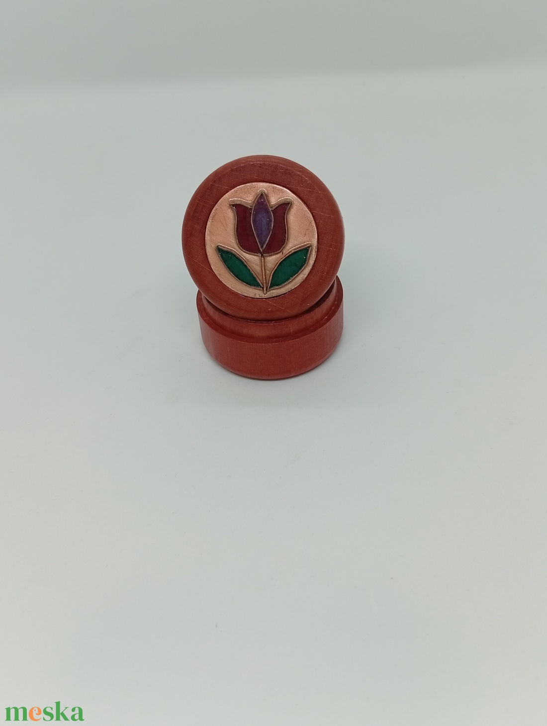tulipános fa ékszeres szelence kézzel készített tűzzománccal - ékszer - ékszertartó - ékszerdoboz - Meska.hu