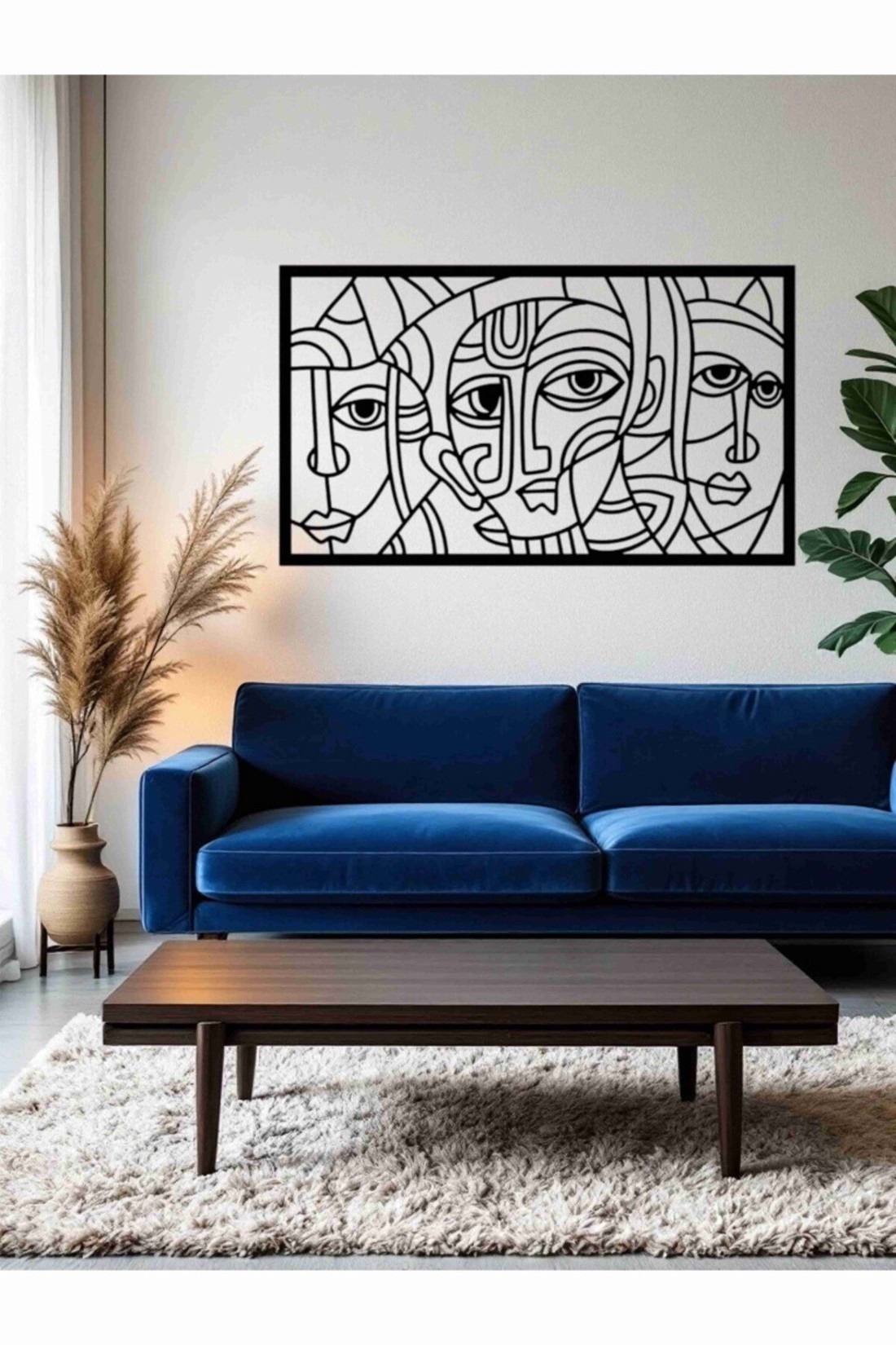 Arcok_Picasso ihlette falikép fából -  - Meska.hu