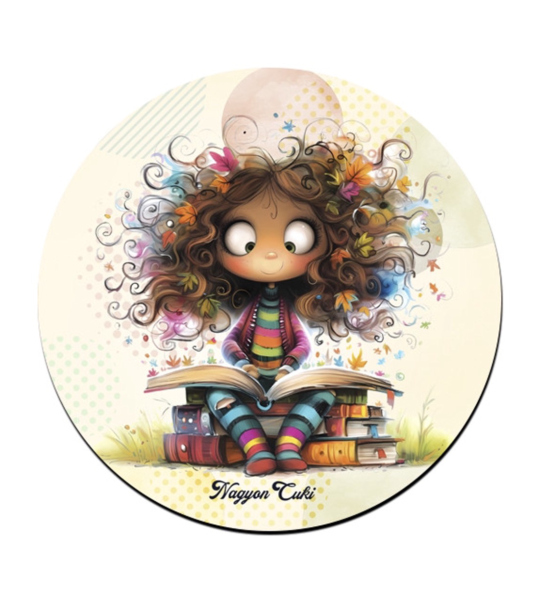 Olvasó őszi Könyvmoly lány pohár alátét -  - Meska.hu