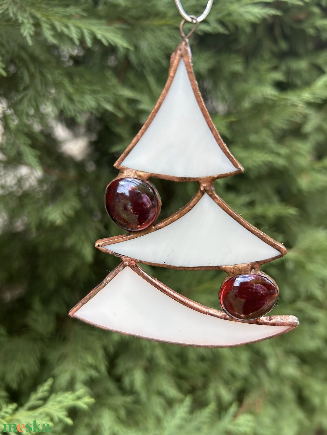 Üveg karácsonyfa - karácsony - adventi díszek - adventi ablakdekoráció - Meska.hu