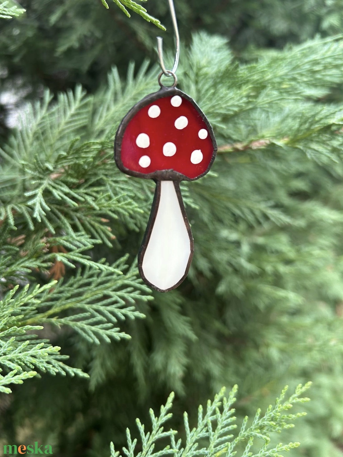 Üveg pöttyös gomba - karácsony - adventi díszek - adventi ablakdekoráció - Meska.hu