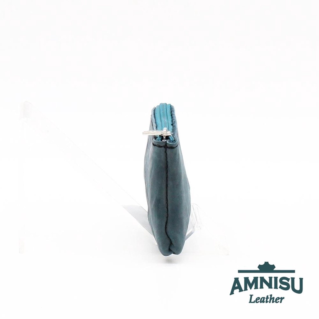 Gyűrt zöldes-kék egy cipzáras kulcstartó - LIMITÁLT A7003 - táska & tok - kulcstartó & táskadísz - kulcstartó - Meska.hu