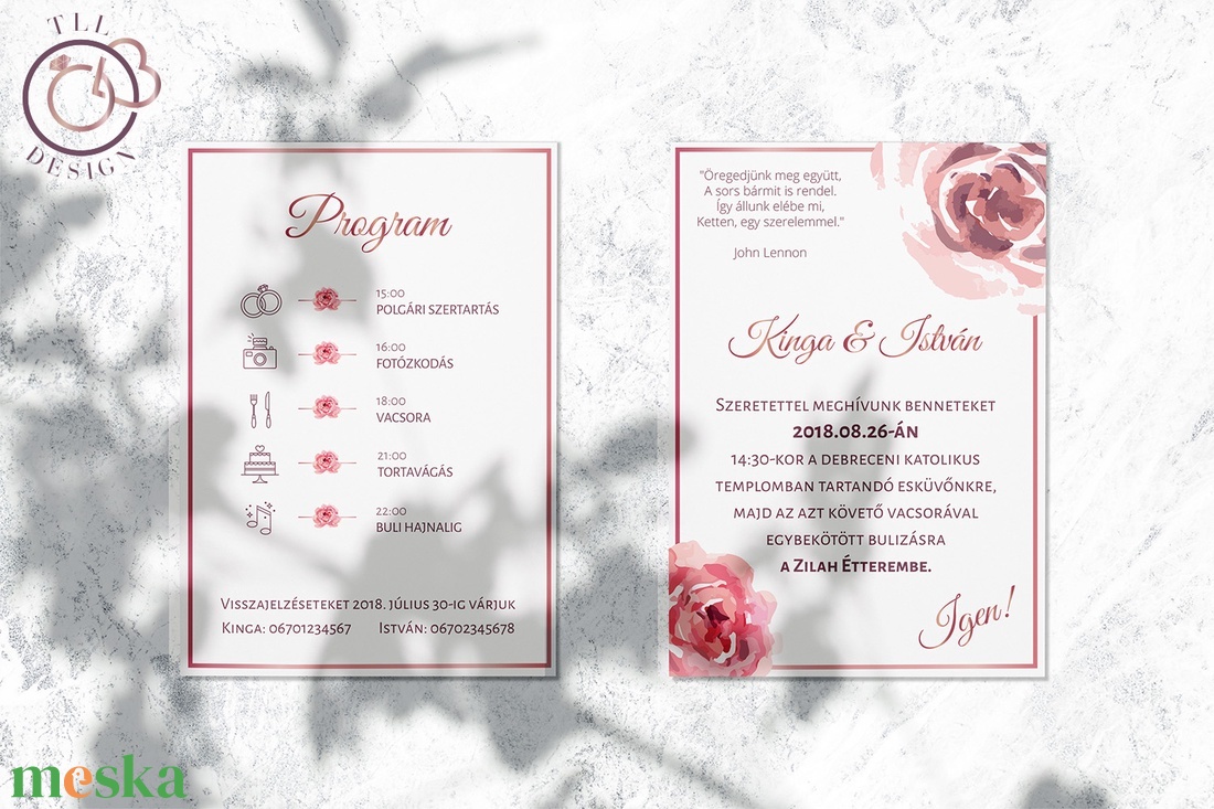 Esküvői meghívó - Rose - esküvő - meghívó & kártya - meghívó - Meska.hu Esküvői meghívó - Rose - esküvő - meghívó & kártya - meghívó - Meska.hu