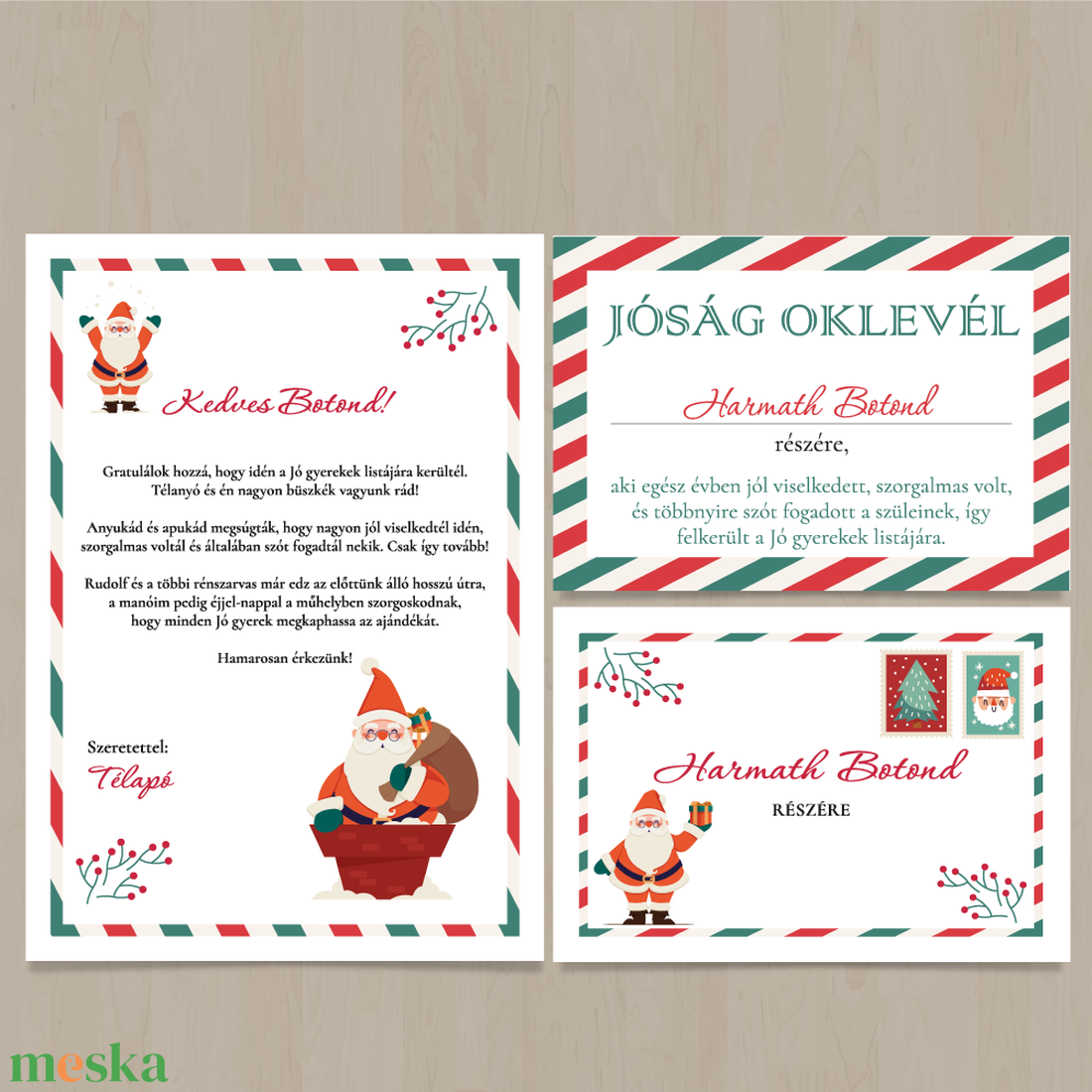 Télapó levél mikulás levél jóság oklevél névreszóló - karácsony - mikulás - mikulás ajándékok - Meska.hu