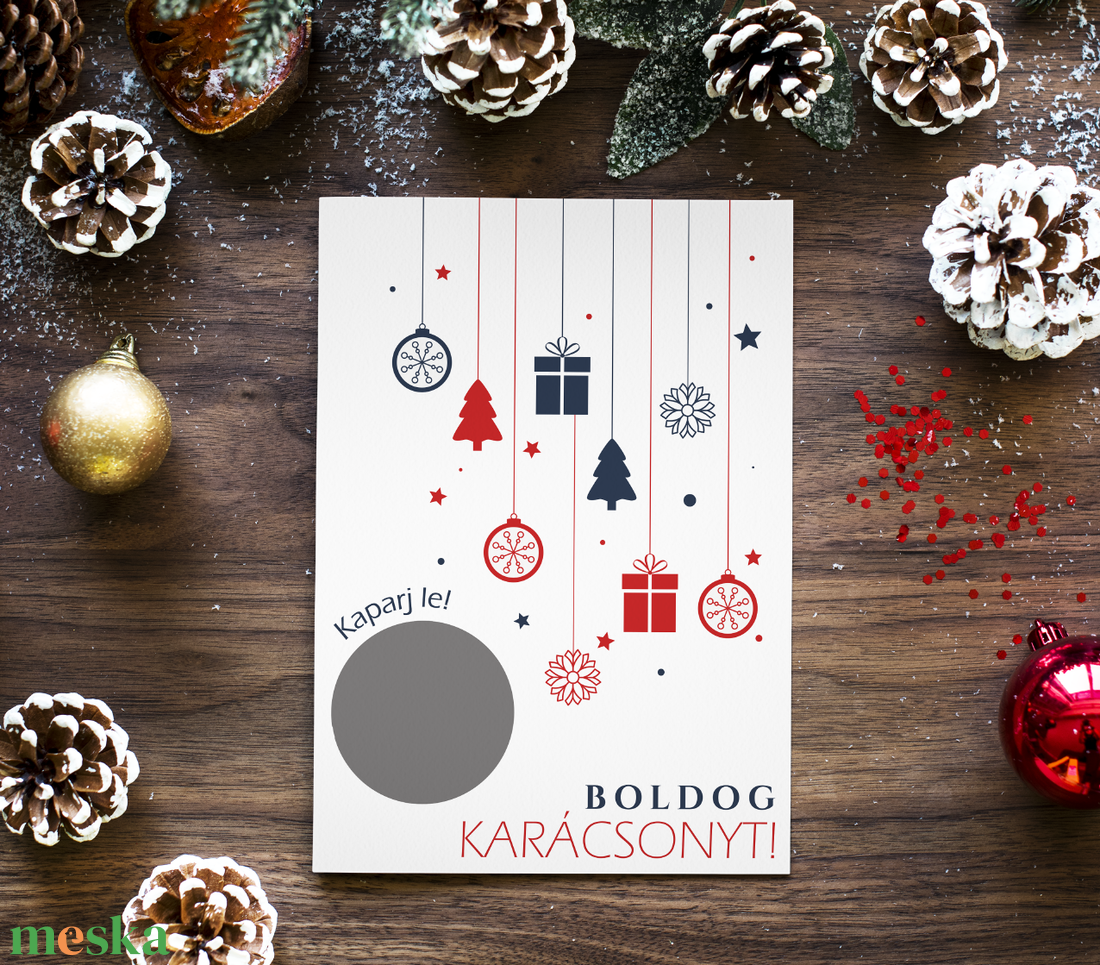 Lekaparható karácsonyi lap egyedi szöveggel - karácsony - karácsonyi ajándékozás - karácsonyi képeslap, üdvözlőlap, ajándékkísérő - Meska.hu