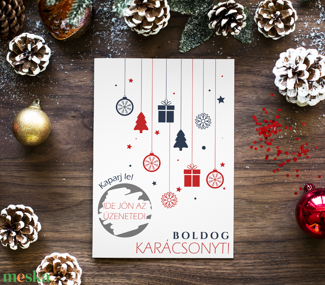 Lekaparható karácsonyi lap egyedi szöveggel - karácsony - karácsonyi ajándékozás - karácsonyi képeslap, üdvözlőlap, ajándékkísérő - Meska.hu