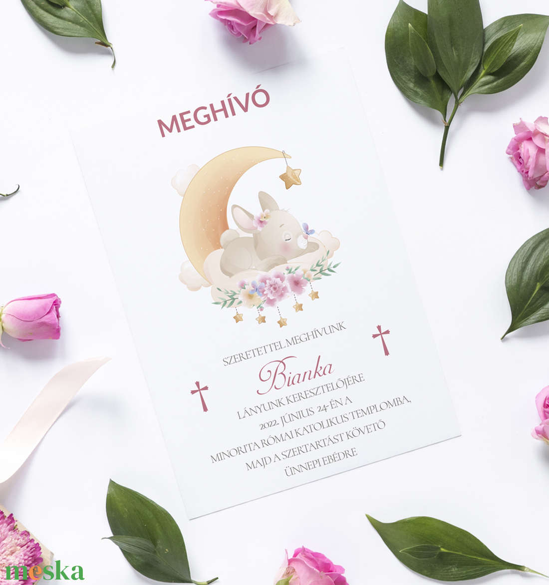 Keresztelő meghívó - otthon & életmód - papír, írószer - ajándékozás kellékei - meghívó - Meska.hu
