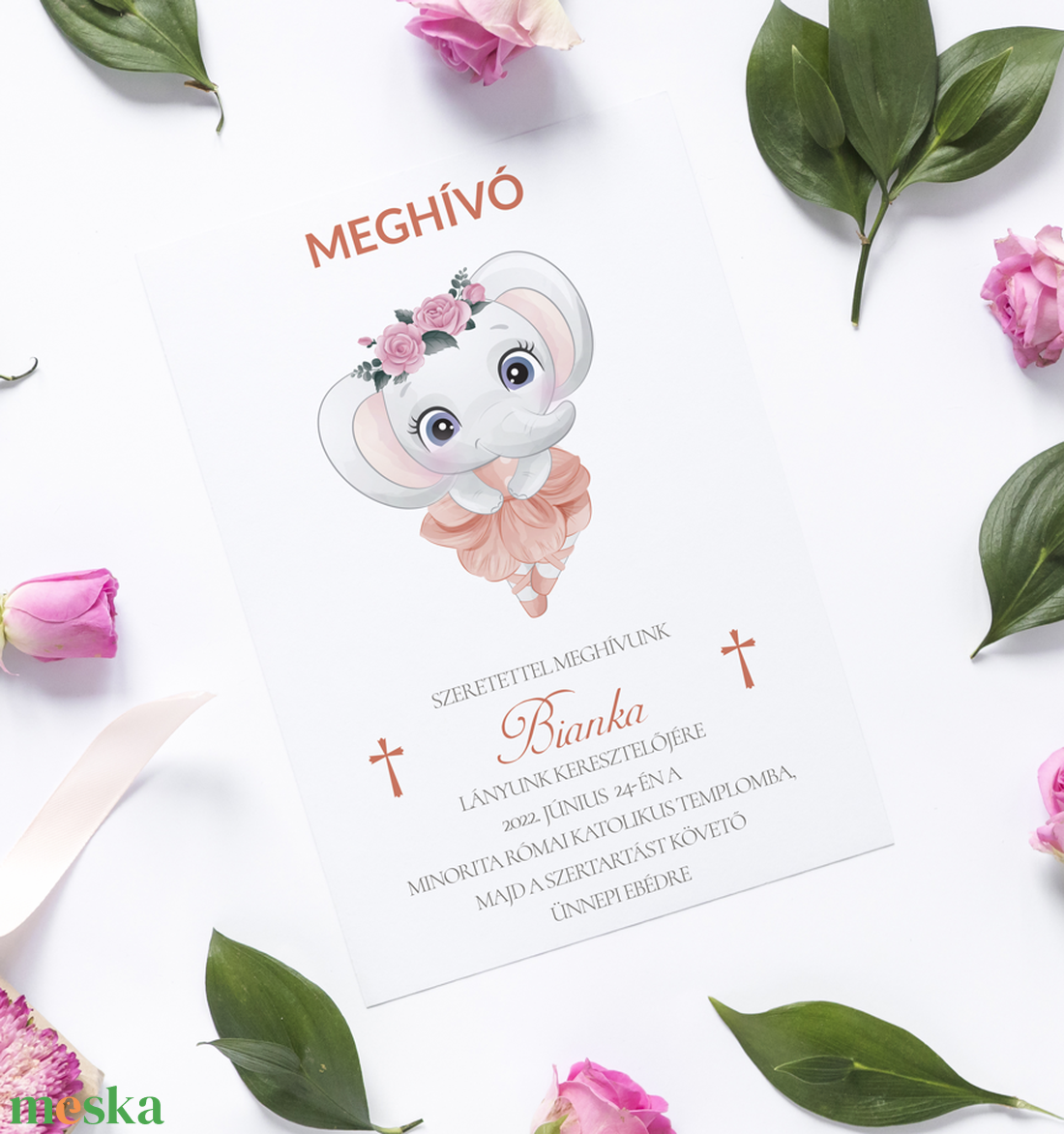 Keresztelő meghívó - otthon & életmód - papír, írószer - ajándékozás kellékei - meghívó - Meska.hu