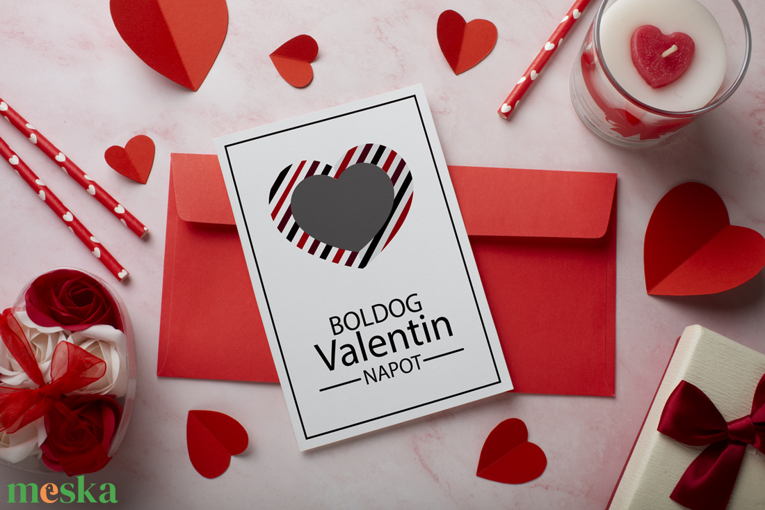 Lekaparható Valentin napi lap egyedi szöveggel, kaparós sorsjegy - otthon & életmód - papír, írószer - Meska.hu