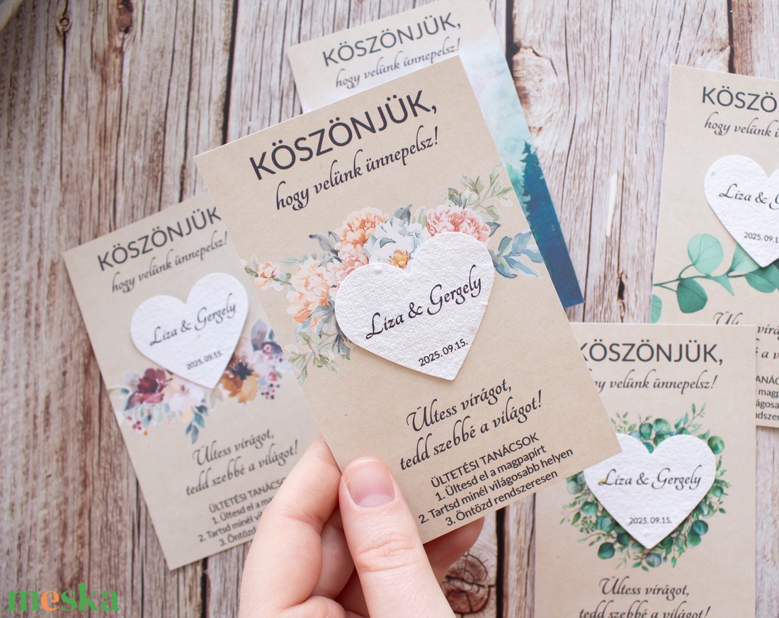 Magpapír esküvői köszönőajándék, ültethető környezetbarát köszönetajándék választható mintával és szövegezéssel - esküvő - emlék & ajándék - köszönőajándék - Meska.hu