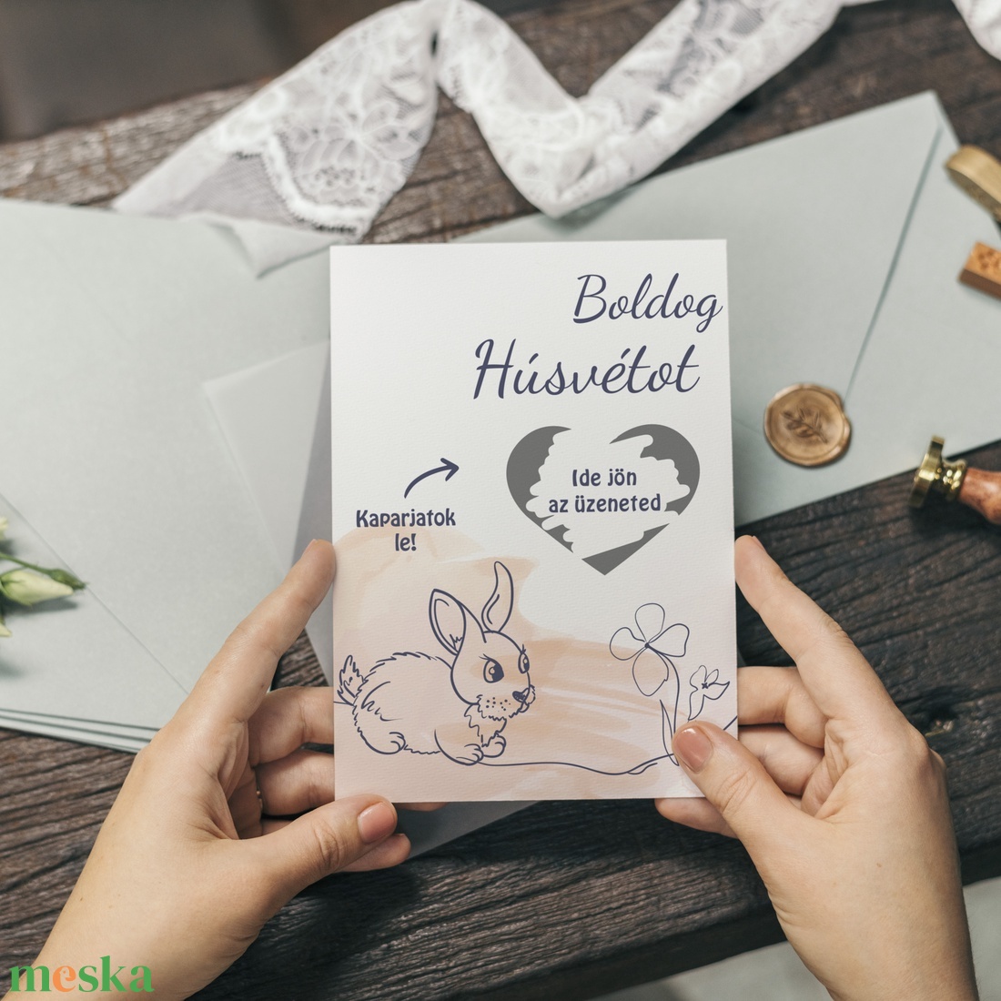 Lekaparható húsvéti lap egyedi szöveggel - otthon & életmód - papír, írószer - ajándékozás kellékei - képeslap, üdvözlőlap - Meska.hu Lekaparható húsvéti lap egyedi szöveggel - otthon & életmód - papír, írószer - ajándékozás kellékei - képeslap, üdvözlőlap - Meska.hu