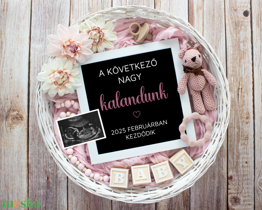 Baba bejelentő nyomtatott vagy digitális formában - otthon & életmód - papír, írószer - ajándékozás kellékei - képeslap, üdvözlőlap - Meska.hu