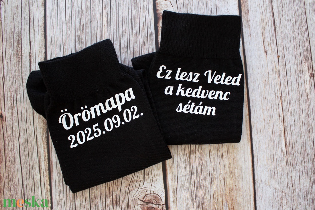 Örömapa zokni - esküvő - emlék & ajándék - szülőköszöntő ajándék - Meska.hu