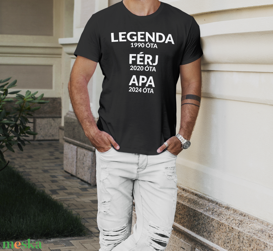 Póló apának egyedi dátumokkal, LEGENDA FÉRJ APA - ruha & divat - férfi ruha - póló - Meska.hu Póló apának egyedi dátumokkal, LEGENDA FÉRJ APA - ruha & divat - férfi ruha - póló - Meska.hu