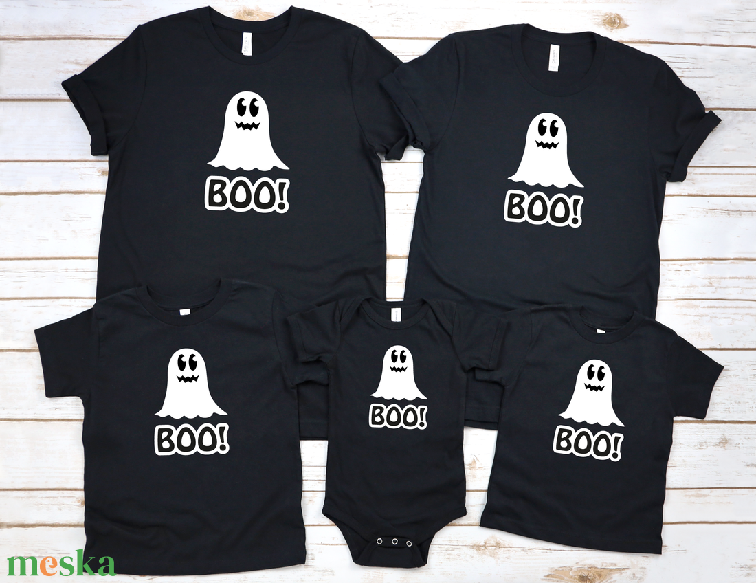 Sötétben világító Halloween póló, body, családi póló szett - otthon & életmód - dekoráció - halloween - halloweeni jelmez és kiegészítők - Meska.hu