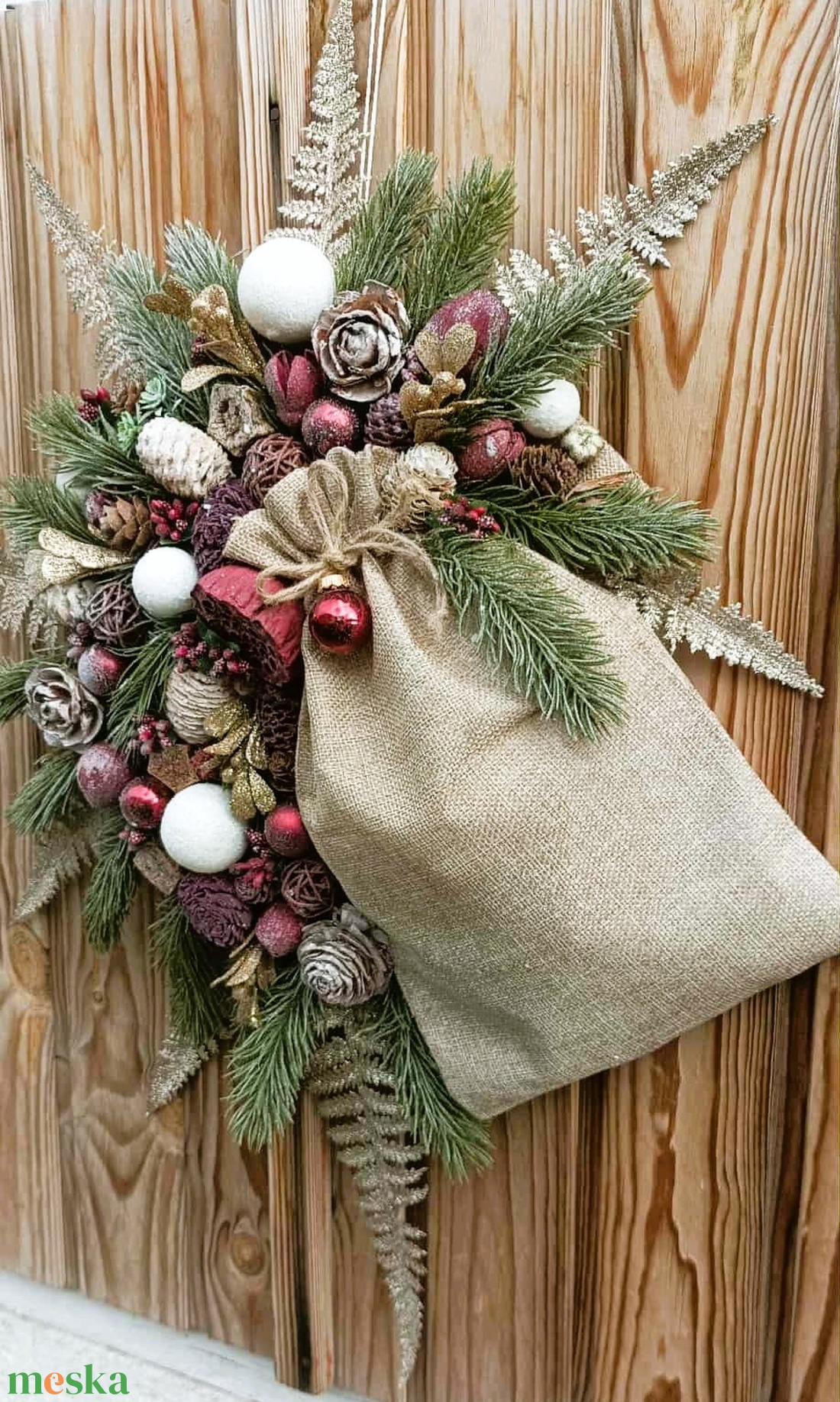 Karácsonyi ajtódísz - karácsony - karácsonyi lakásdekoráció - karácsonyi ajtódíszek - Meska.hu