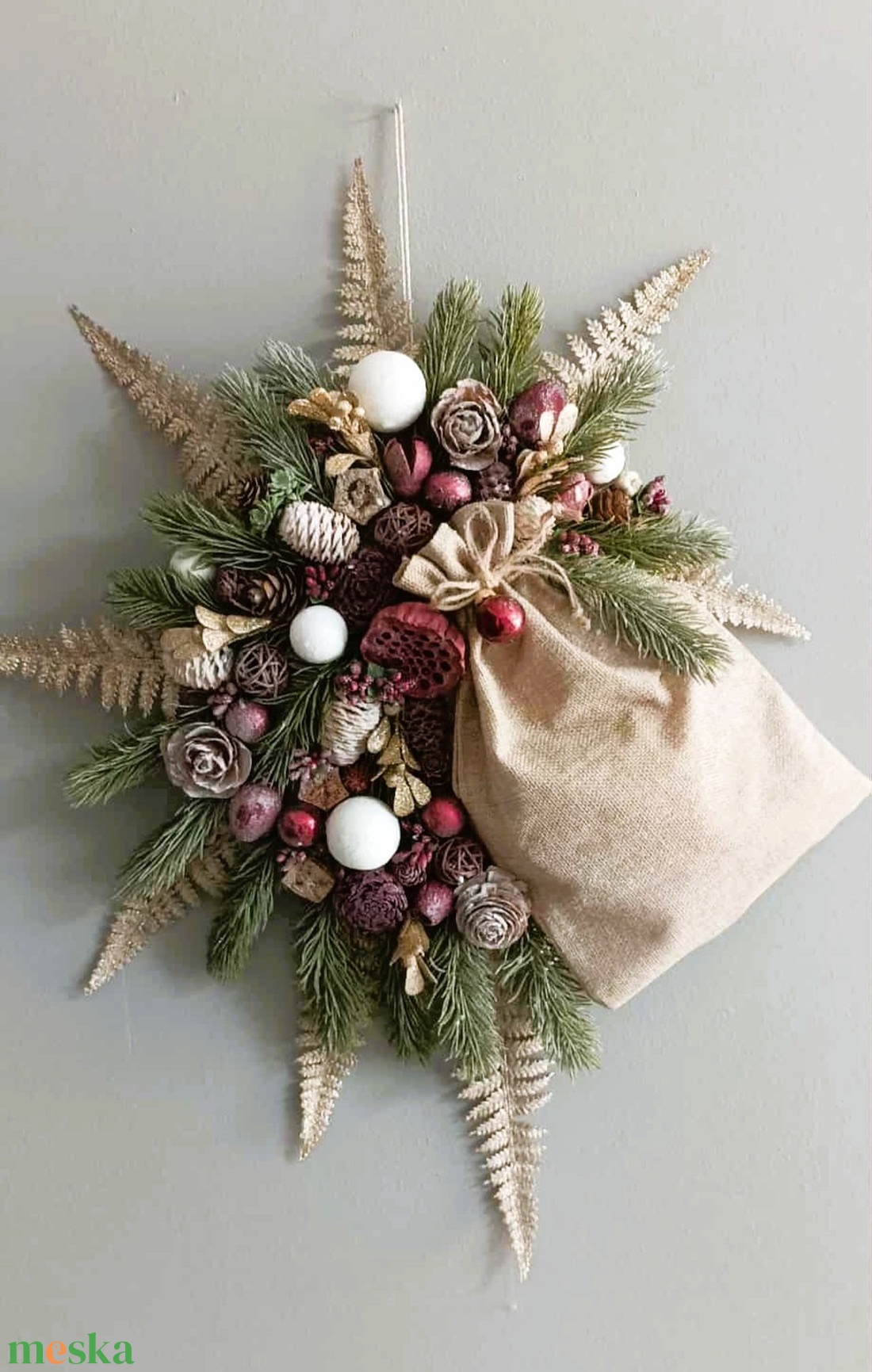 Karácsonyi ajtódísz - karácsony - karácsonyi lakásdekoráció - karácsonyi ajtódíszek - Meska.hu