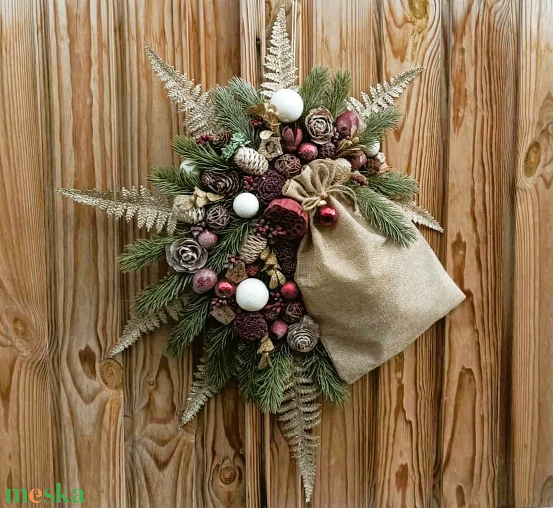 Karácsonyi ajtódísz - karácsony - karácsonyi lakásdekoráció - karácsonyi ajtódíszek - Meska.hu