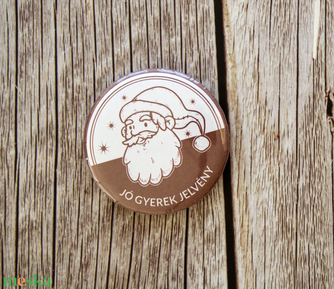 Jó gyerek jelvény, kitűző Mikulás napra - karácsony - mikulás - mikulás ajándékok - Meska.hu