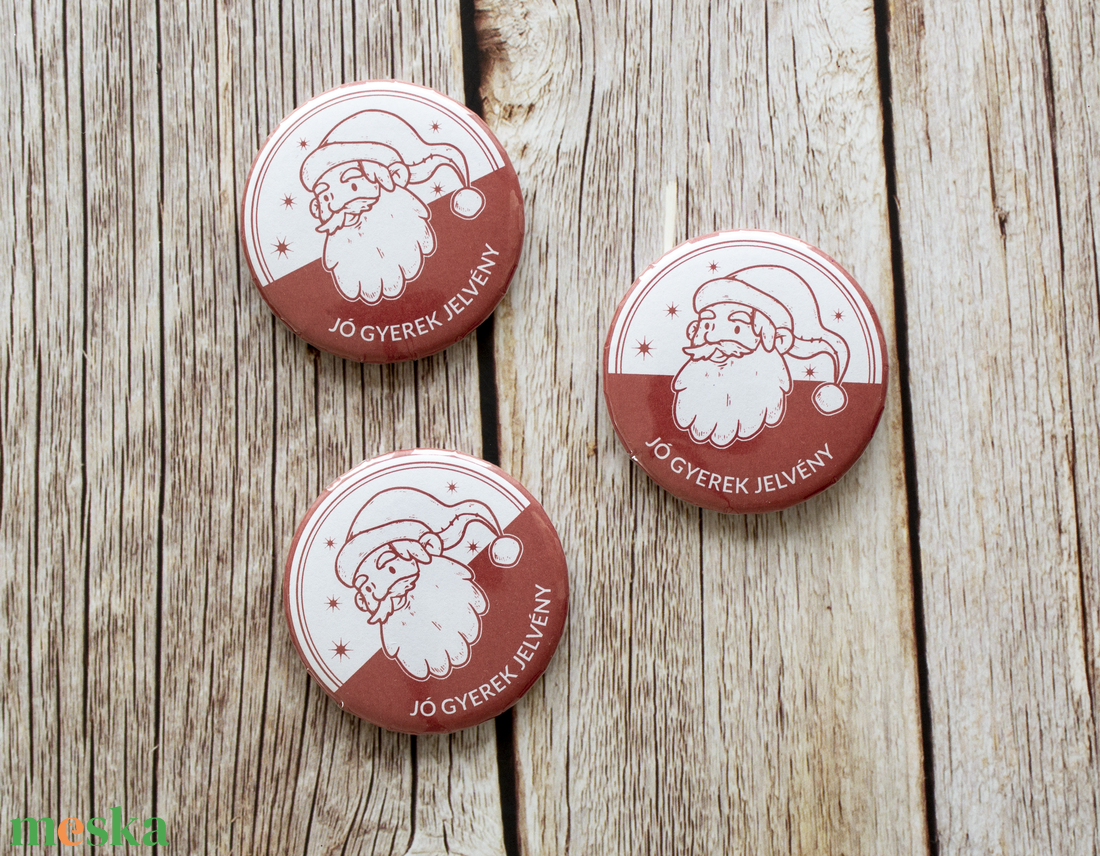 Jó gyerek jelvény, kitűző Mikulás napra - karácsony - mikulás - mikulás ajándékok - Meska.hu