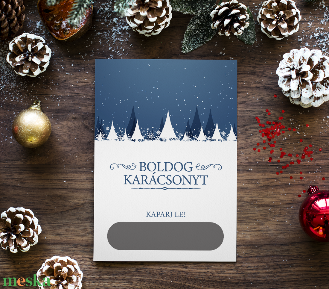 Lekaparható karácsonyi lap egyedi szöveggel - karácsony - karácsonyi ajándékozás - karácsonyi képeslap, üdvözlőlap, ajándékkísérő - Meska.hu