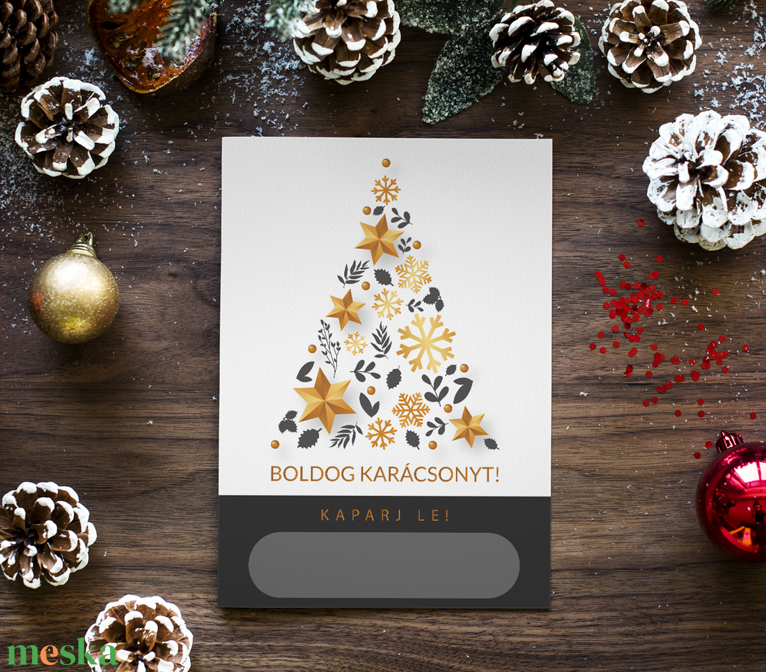 Lekaparható karácsonyi lap egyedi szöveggel - karácsony - karácsonyi ajándékozás - karácsonyi képeslap, üdvözlőlap, ajándékkísérő - Meska.hu