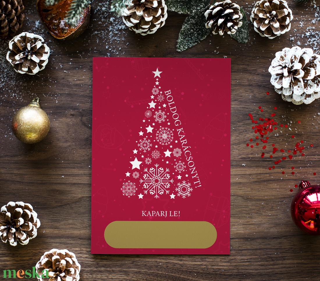 Lekaparható karácsonyi lap egyedi szöveggel - karácsony - karácsonyi ajándékozás - karácsonyi képeslap, üdvözlőlap, ajándékkísérő - Meska.hu