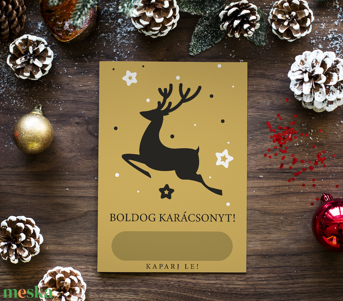 Lekaparható karácsonyi lap egyedi szöveggel - karácsony - karácsonyi ajándékozás - karácsonyi képeslap, üdvözlőlap, ajándékkísérő - Meska.hu