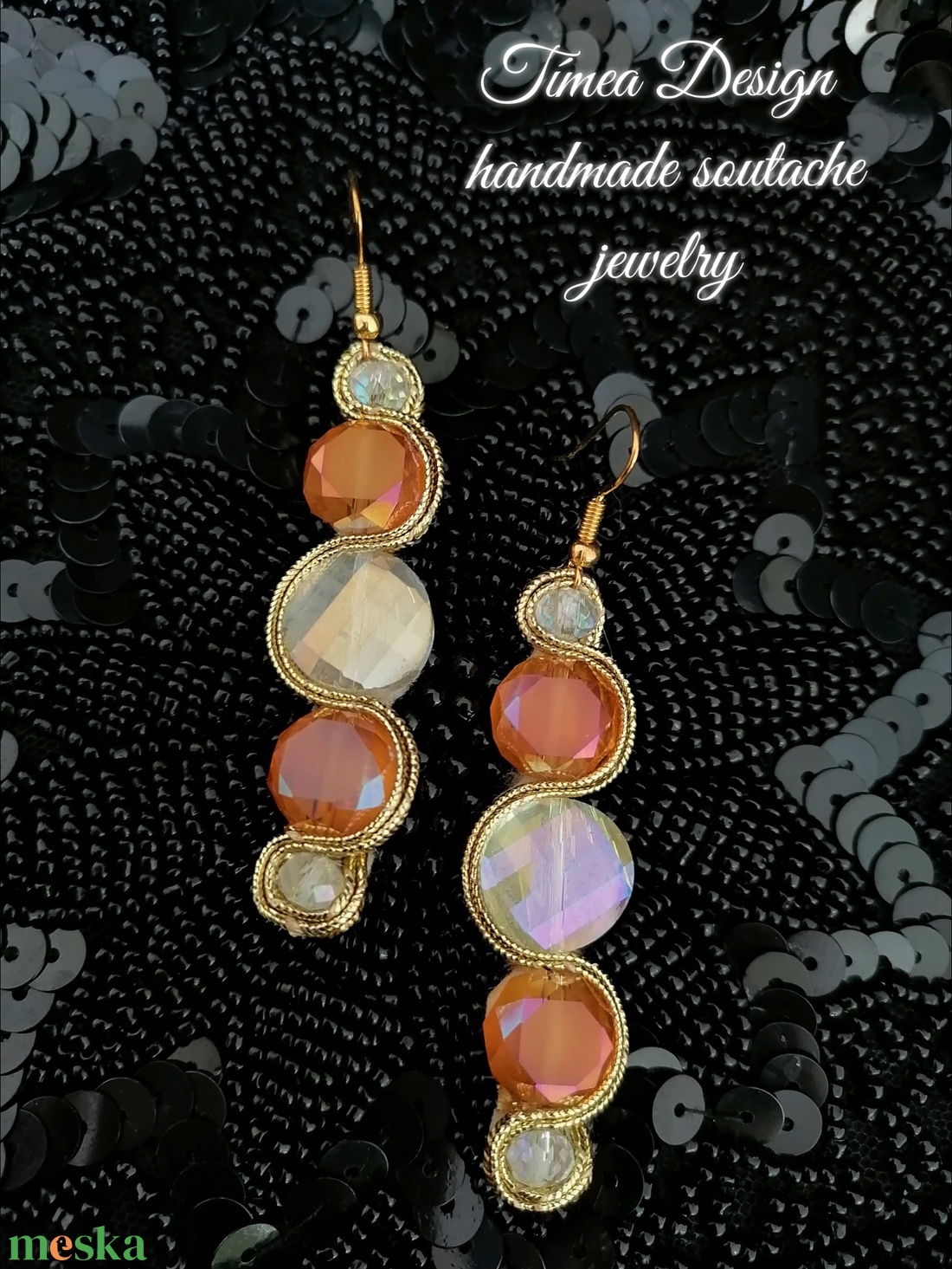 Rosegold fülbevaló - ékszer - fülbevaló - lógó fülbevaló - Meska.hu